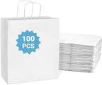 COGLARING 100Pcs White Gift Bags with Handles - 11x5.9x11 Inch Kraft Paper Bags Bulk for Weddings, Parties, Retail & Gift Wrapping - White Paper Bag by CoGlaringPac