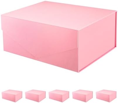 PACKHOME 6 Pink Gift Boxes 9x6.5x3.8in with Magnetic Lids by PACKHOME