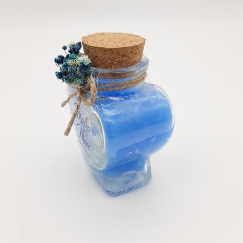 Wedding Favor Guest Bulk, Set of Heart Glass Candle Party with Custom Sticker and Dried Flowers Bridal Party, Baby Shower Gifts (Blue, Set of 30) - Image 6