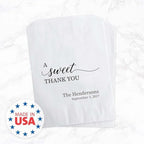 Canopy Street Personalized Sweet Thank You Treat Bags / 50 Custom Event Dessert Bags / 5 3/4" x 8" Elegant Cookie Holder Wedding Anniversary Favor/Made In The USA - Image 6