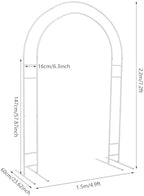 7.2Ft White Metal Wedding Arch Backdrop Stand with Base, Balloon Arch Stand Gold Backdrop Stand for Wedding Ceremony Bridal Baby Shower Photo Booth Party Decor (2-Layer White Wedding Arch) - Image 2