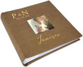 Personalized Photo Album, Custom Engraved Picture Album, Holds 200 4" x 6" Photos, Leatherette and Laser Engraved Scrapbook, Wedding Initials and Last Name, Brown by GiftsForYouNow
