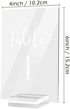 Clear Acrylic Wedding Table Numbers 1-20 with Stand- 20 Pack 4x6 Inch Acrylic Clear Table Number Signs Printed Calligraphy Font for Wedding, Event& Party - Image 7