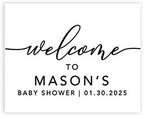 Andaz Press Personalized Large Canvas Baby Shower Welcome Sign, 16 x 20 Inches, Minimal Black and White, Guestbook Alternative, Custom Baby Shower Sign, for Baby Shower, Baby Sprinkle by AndazPress