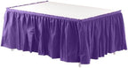 Exquisite Purple Table Skirt 24 Pack - Disposable Plastic Table Skirts for Rectangle Tables 6ft 8ft & Round Tables - 29in x 14ft Self-Adhesive Strip - Birthday Wedding Gender Reveal Decor by Exquisite