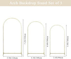 Gawicpy Wedding Arch Backdrop Stand Set Metal Arch Backdrop Stand with Wedding Arch Cover, Wedding Balloon Arch Backdrop Stand for Birthday, Baby Shower, Anniversary (Beige, 5.9FT+6.6FT+7.2FT) - Image 5