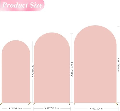 Wokceer Arch Backdrop Cover Pale Pink Arch Covers Stretchy 7.2FT,6.6FT,6FT - Image 2