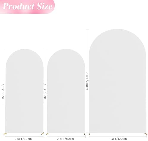 Wokceer White Arch Backdrop Covers Stretchy Backdrop 7.2FT, 6FT, 6FT - Image 2