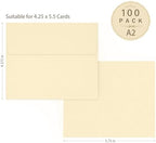 200 Pack Goefun A2 Cream Self Seal Envelopes, 4.375 x 5.75 - Image 2