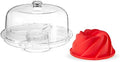 Twine Multi-Functional Acrylic Server with Bundt Cake Mold, Dessert Serving Platter Set, Cake Pan, Cake Stand, Clear Acrylic, Silicone, 4-Piece Set by TWINE