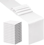 SiinvdaBZX 24 Pcs White Satin Table Runner 12 x 108 inches Long by SiinvdaBZX