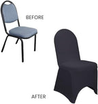 YOUR CHAIR COVERS - 6 Pack Stretch Spandex Banquet Chair Covers - Black, Wedding Slip, Premium Quality - Image 5