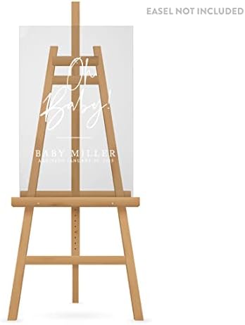 Andaz Press Custom Large Baby Shower Welcome Sign, 16" x 24", Script Oh Baby! Personalized Acrylic Welcome Sign, Signage, Gender-Neutral Acrylic Sign for Baby Sprinkle, Fall Baby Shower Decorations - Image 3