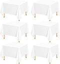 Showgeous 85x85 Inch White Square Tablecloths, Polyester Table Covers by Showgeous