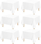 Showgeous 85x85 Inch White Square Tablecloths, Polyester Table Covers by Showgeous