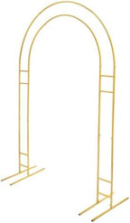 Bepritm Wedding Arch Backdrop Stand 7.2FT, Balloon Arch Backdrop Arch Stand With Base, Metal Arch Backdrop Stand for Wedding Ceremony Baby Shower Birthday Party Decor (Gold) by Unknown