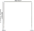 Wedding Arch Square Backdrop Stand Wedding Decorations Arch Party Ceremony Backdrop Stand Metal Stainless Steel Frame Wedding Arches for Ceremony Silver w/ Steel Base (3X3m/9.84X9.84ft) - Image 3
