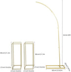 Ballon Stand 6.56 Ft(2M) and 2pcs Flower Stands 31.5 in,Metal Wedding Arch,Half Arch Balloon Stand with Base for Ceremony Birthday Baby Shower Anniversary Background Decoration (Golden) - Image 3