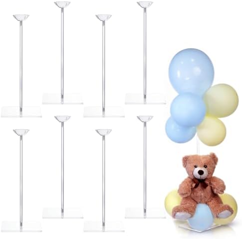 Mifoci 15.75 Inch 8 Pack Clear Acrylic Balloon Stands for Table by Mifoci