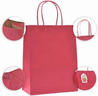 Nexmint Poinsetta Red Christmas Gift Bag Medium 8"x10.5": 120 Pack Bulk Medium Karft Paper Bags with Handle. Great for Holidays,Gifts,Party Favors,Treats,Goodies,Candies,Shopping,Business,Retail - Image 3