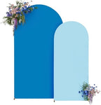 Light Blue and Dark Blue Arch Backdrop Covers 7.2FT 6FT Party Wedding Arch Covers Stretchy Backdrop Set of 2 Baby Shower Bridal Shower Photo Birthday Spandex Arch Stand Cover by LittleFunny