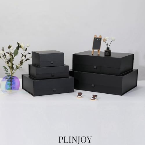Extra Large Black Gift Box 3 Pack 19x16x6 Inches,Gift Boxs for Presents with Lid Magnetic Closure Collapsible,Groomsman Proposal Box,Birthday, Christmas,for Clothes and Large Gifts - Image 2