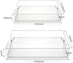 Acrylic Tray, 2 Pack Spill Proof Platter with Handles for Ottoman - Image 4