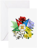 CafePress Eastern Star Floral Emblems Greeting Cards (Pk Of Greeting Card (20-pack), Note Card with Blank Inside, Birthday Card Matte by CafePress