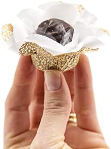 Fabric Handmade Truffle Cups | Truffle Liners | Truffle Wrappers | Fominhas | candy cups for chocolate | Forminhas de Brigadeiro | candy liners (White & gold) - Image 6