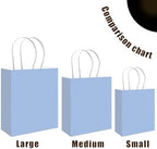 qiqee 100PCS Gift Bag with Handles Bulk Light Blue Paper Bags Assorted Sizes(33pcs Large 13",33pcs Medium 11",34pcs Small 8") - Image 4
