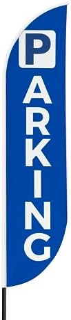 Parking Sign feather flag Pole Kit for Outdoor by Mavis Printing | 15 FEET Long Polyester Outdoor Banner Flag for Easy Hang | HD Print Swooper Flag Pole Mount to Celebrate Parking | Made in USA. - Image 2