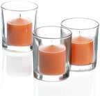 Set of 144 Richland Votive Candles Orange Unscented and 144 Clear Glass Eastland Votive Holders - Image 2