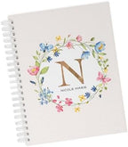 Personalized Baby Journal - Hardcover First Year Album Customized with Baby’s Name & Initial - Prompted Baby Memory Book (Wildflower Wreath Initial) by Charmbooks