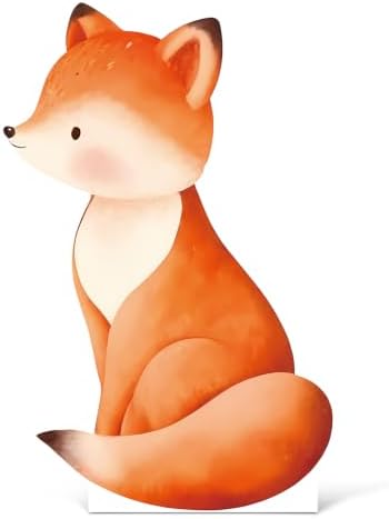 3.93ft Woodland Animal Fox Cardboard Cutout 47.2in Giant Corrugated Plastic Standee Backdrop Woodland Theme Birthday Party Decorations Baby Shower Photo Booth Props Animal Print Decor Supplies by Unknown
