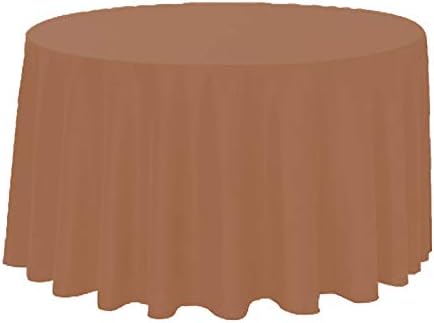 Polyester Round Tablecloth 120" Ideal for 60 inch round table (Taupe) - Image 2