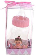 Keepsake Figurine 12 pcs Baby Girl on Pink Baby Bottle | Awesome Decorations or Party Favors | for Pregnancy Announcements, Gender Reveals, Birthday and Special Celebrations by MEGA+FAVORS