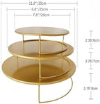 Gold 3Pcs Half-Circle Nesting Metal Cake Stand Set 8/10/12 Inch Tray - Image 4