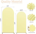 Yellow Arch Cover 7.2ft, 6ft Wedding Arch Stand Cover Yellow Arch Covers Set of 2 Round Top Chiara Backdrop Covers Arch Spandex Cover Stretchy Fabric for Birthday Balloon Party Decoratioin - Image 2