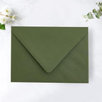 PONATIA 50PCS A7 Euro Flap Envelopes, 5x7 Olive Green Liner Envelope - Image 2
