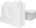 Papertide 36 Pack White Mini Gift Bags 16×6×12 inch with Tissue Paper by Unknown
