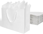 Papertide 36 Pack White Mini Gift Bags 16×6×12 inch with Tissue Paper by Unknown