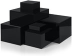 Geelin 6 Pcs Acrylic Risers Cube Stands, Black, 3 to 8 Inch, Square by Geelin