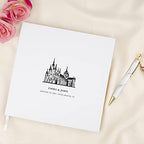 Andaz Press Personalized Wedding Guestbook with Gold Accents, Church Design White Guest Sign in Guest Registry 120 Pages 8.5 X 8.5 Memories Book for DIY, Scrapbook, Photo Album - Image 2