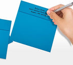 LUXPaper Square Invitation Envelopes | Peel & Press | 6" x 6" | Pool Blue | 80lb. Text | 250 Qty - Image 6