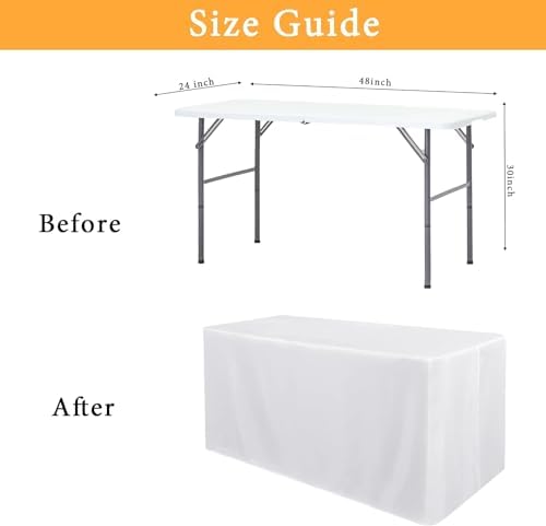 Obstal 4 Pack Table Clothes for 4 Foot Rectangle Tables, White - Image 6