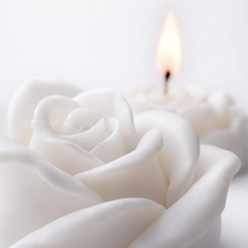White Rose Petal Soy Wax Candles in Bulk – Rose Candle Wedding Favors for Guests, Personalized Candle Favors for Bridal Shower & Baby Shower Gifts – Dried Flower & Wax Seal Design (10 Pieces) - Image 4