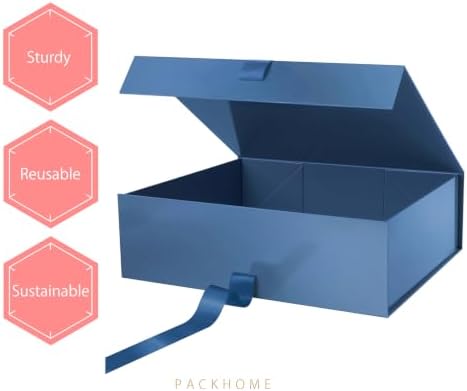 PACKHOME Extra Large Blue Gift Boxes Ribbon Magnetic Lids 17x14.5x5.5in - Image 6