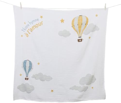 Lulujo Baby's First Year Milestone Blanket and Card Set, 40" x 40", Notre L'Hymne A L'Amour - Image 3