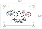 Andaz Press Custom Personalized Disposable Paper Placemats, 12 x 18 Inch, Set of 25, Couple Vintage Bicycle, Tableware, Dining, Tabletop, Table Setting for Wedding, Bridal Shower - Image 3
