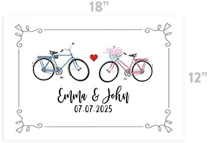 Andaz Press Custom Personalized Disposable Paper Placemats, 12 x 18 Inch, Set of 25, Couple Vintage Bicycle, Tableware, Dining, Tabletop, Table Setting for Wedding, Bridal Shower - Image 3